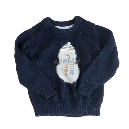 Gymboree Girls Navy Snowman Sweater Size: 2T Navy Snowman