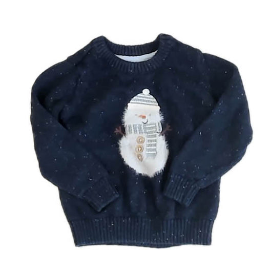 Gymboree Girls Navy Snowman Sweater Size: 2T Navy Snowman