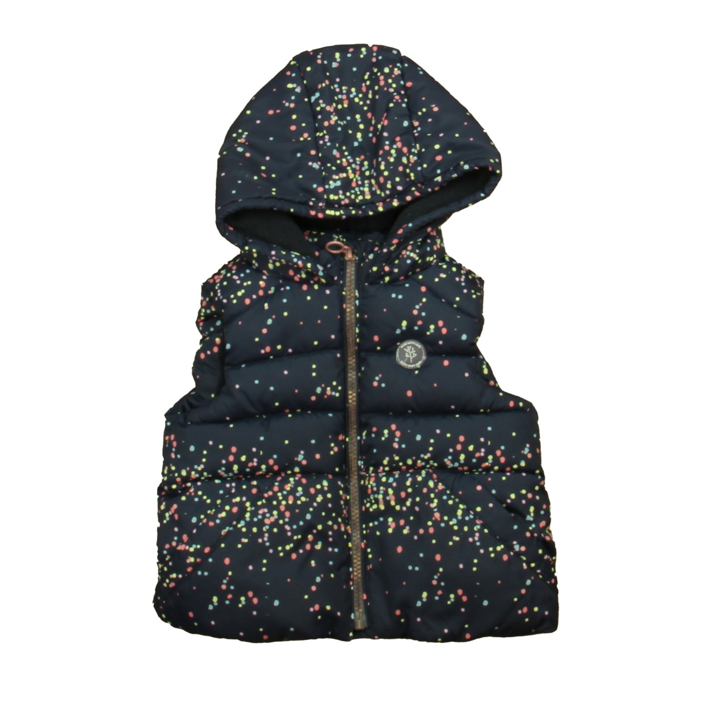 Zara Girls Navy Speckled Vest Size: 6-9 Months