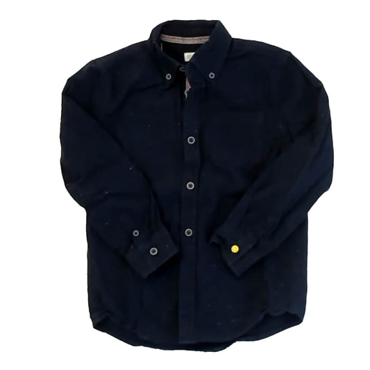 Gymboree Boys Navy Speckled Button Down Long Sleeve Size: 5-6 Years Navy Speckled