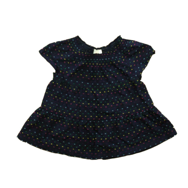 Hanna Andersson Girls Navy Specks Blouse Size: 3T Navy Specks