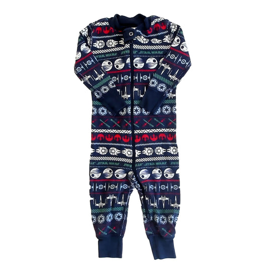 Hanna Andersson Boys Navy Star Wars 1-piece Non-footed Pajamas Size: 12-18 Months Navy Star Wars