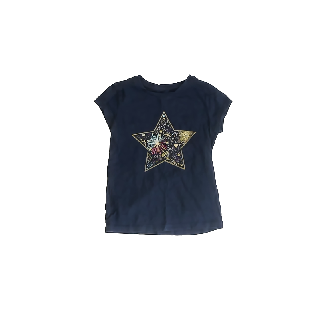 Gap Girls Navy Star T-Shirt Size: 6-7 years Navy Star