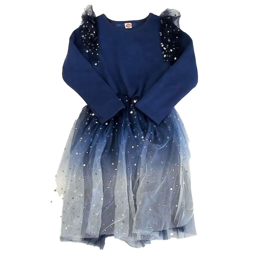 Unknown Brand Girls Navy Stars Dress Size: 6 Years Navy Stars