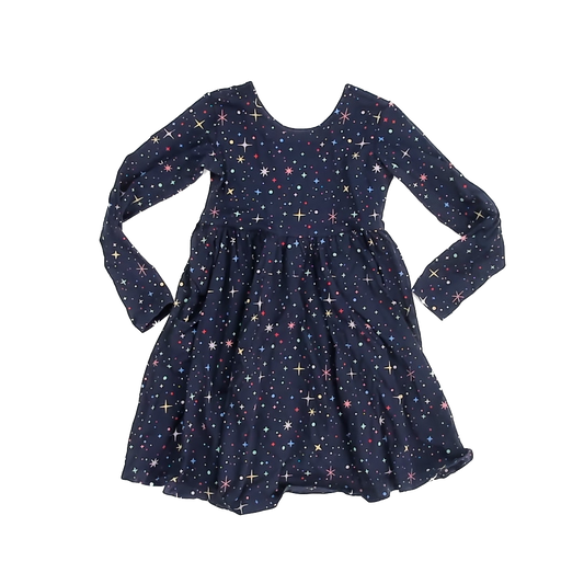 Hanna Andersson Girls Navy Stars Dress Size: 5T Navy Stars