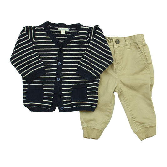 Vertbaudet | Janie & jack Boys Navy Stripe | Khaki Apparel Sets Size: 6-12 Months Navy Stripe | Khaki