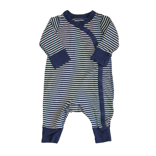 Moon And Back Boys Navy Stripe 1-piece Non-footed Pajamas Size: 3-6 Months