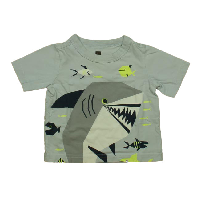 Tea Boys Gray Shark | Navy Stripe Apparel Sets Size: 6-9 Months