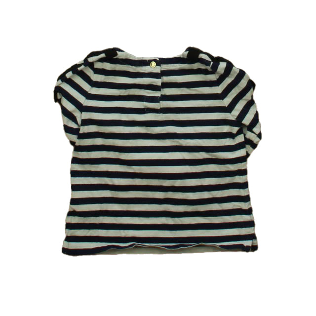Kate Spade Girls Navy Stripe Long Sleeve T-Shirt Size: 12 Months Navy Stripe