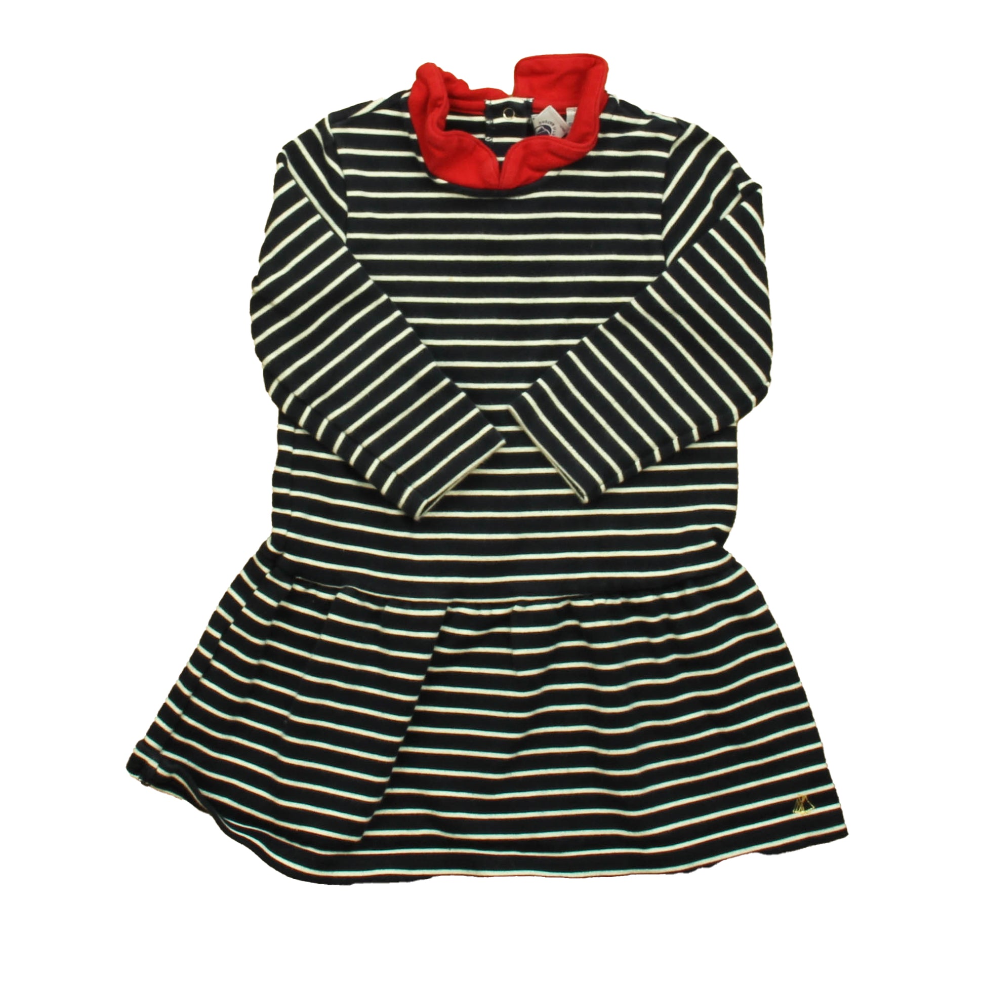 Petit Bateau Girls Navy Stripe Dress Size: 24 Months Navy Stripe