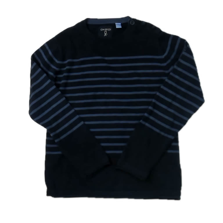 Okaidi Boys Navy Stripe Sweater Size: 10 Years Navy Stripe