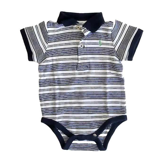 Ralph Lauren Boys Navy Stripe Onesie Size: 9 Months Navy Stripe
