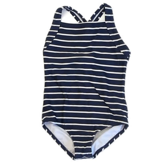 Hanna Andersson Girls Navy Stripe 1-piece Swimsuit Size: 4T Navy Stripe