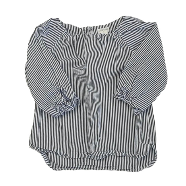 Crewcuts Girls Navy Stripe Blouse Size: 4-5T Navy Stripe