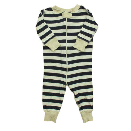 Hanna Andersson Boys Navy Stripe 1-piece Non-footed Pajamas Size: 9-12 Months