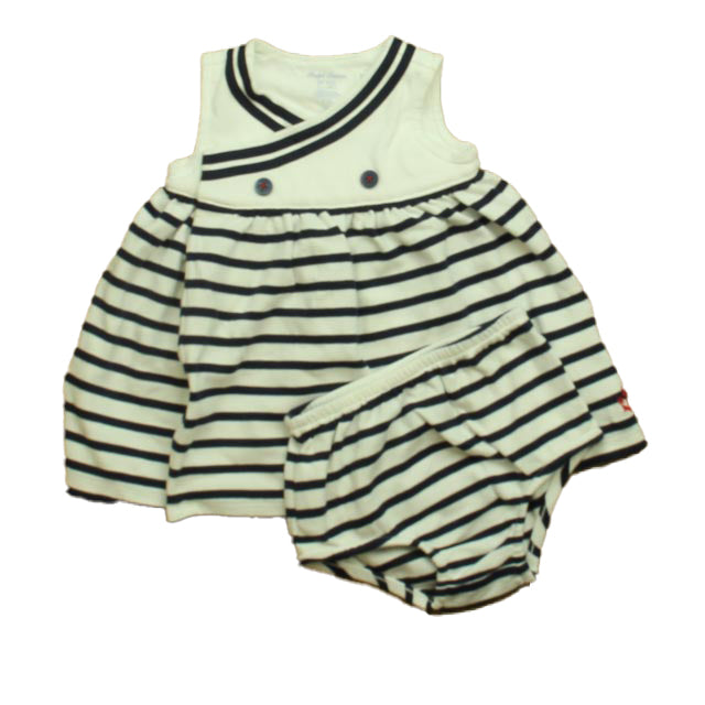Ralph Lauren Girls Navy Stripe Dress Size: 3 Months Navy Stripe