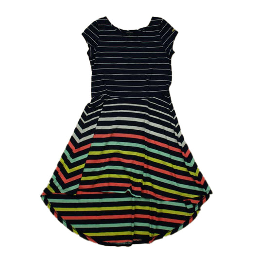 Tommy Hilfiger Girls Navy Stripe Dress Size: 12 Years