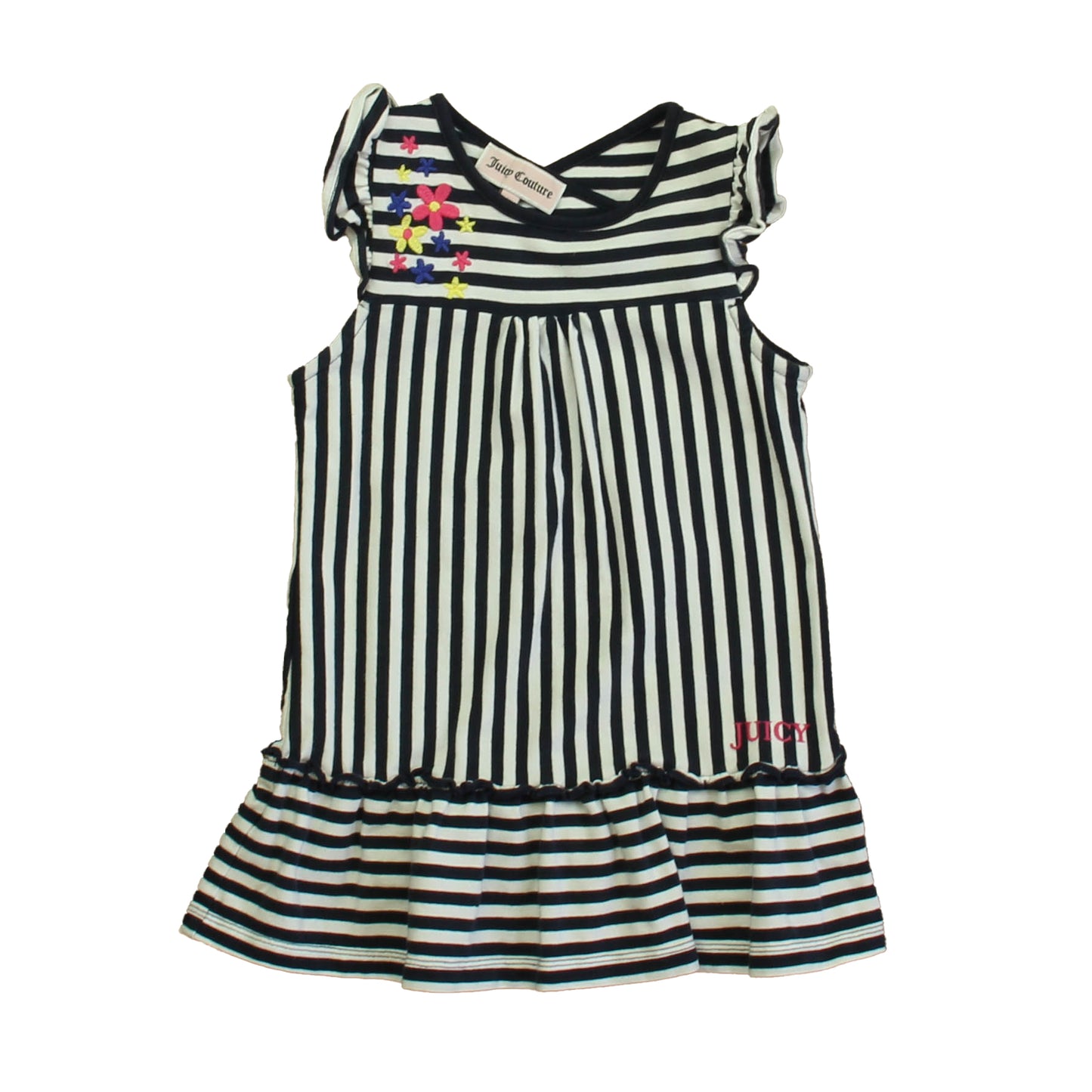 Juicy Couture Girls Navy Stripe Dress Size: 12-18 Months