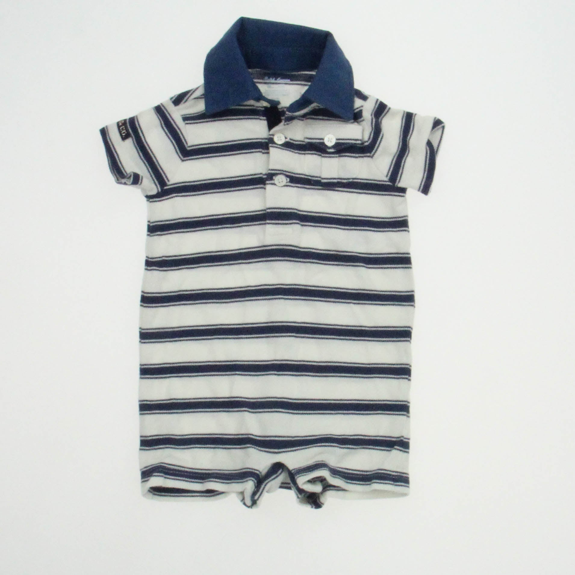 Ralph Lauren Boys Navy Stripe Romper Size: 3 Months Navy Stripe