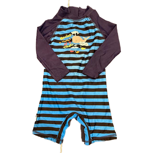 UpandFast Boys Navy Stripe 1-piece Swimsuit Size: 12-18 Months Navy Stripe