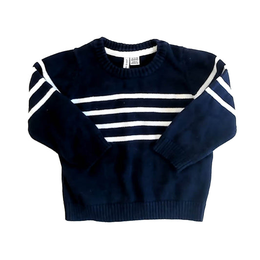 Janie and Jack Boys Navy Stripe Sweater Size: 12-18 Months Navy Stripe