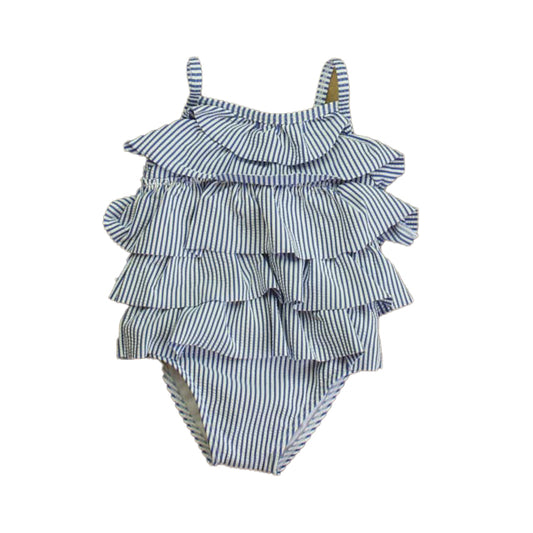 Boden Girls Navy Stripe 1-piece Swimsuit Size: 6-12 Months Navy Stripe