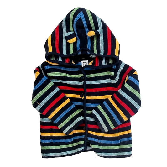 Gap Boys Navy Stripe Cardigan Size: 12-18 Months Navy Stripe