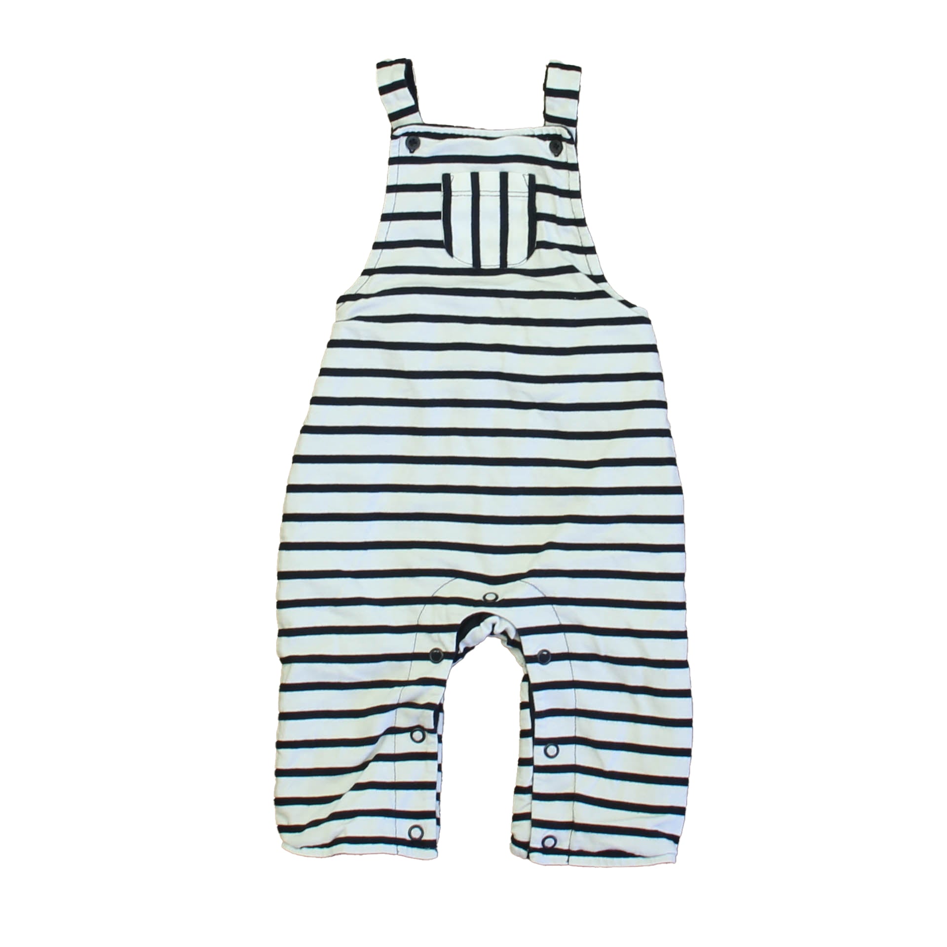 The Little White Company Boys Navy Stripe Overalls Size: 3-6 Months Navy Stripe