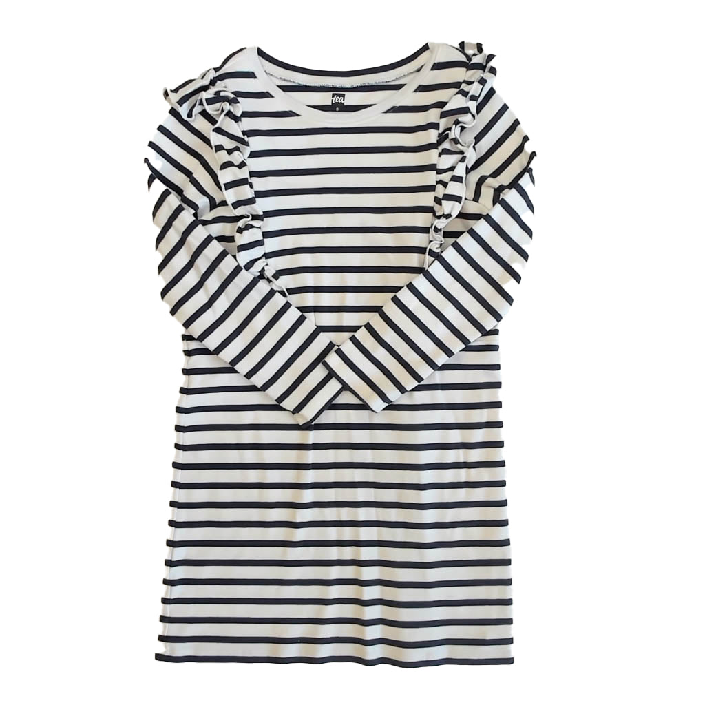 Tea Collection Girls Navy Stripe Dress Size: 8 Years Navy Stripe
