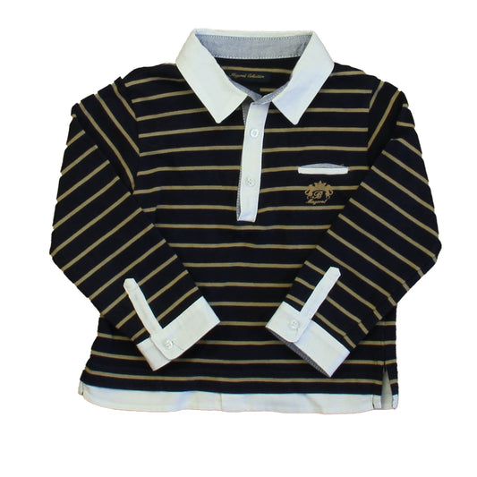 Mayoral Boys Navy Stripe Rugby Shirt Size: 24 Months