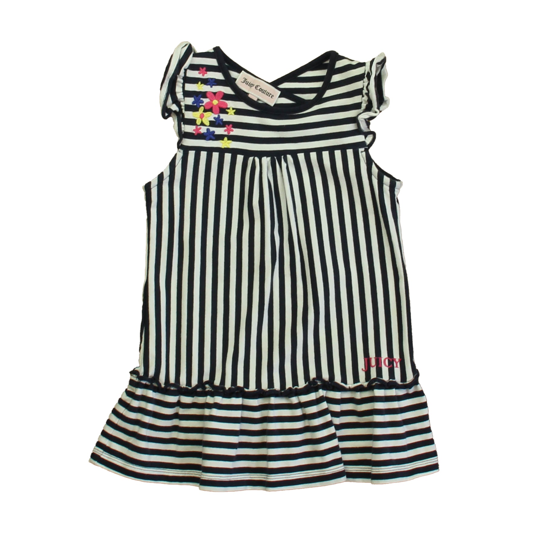 Juicy Couture Girls Navy Stripe Dress Size: 12-18 Months Navy Stripe