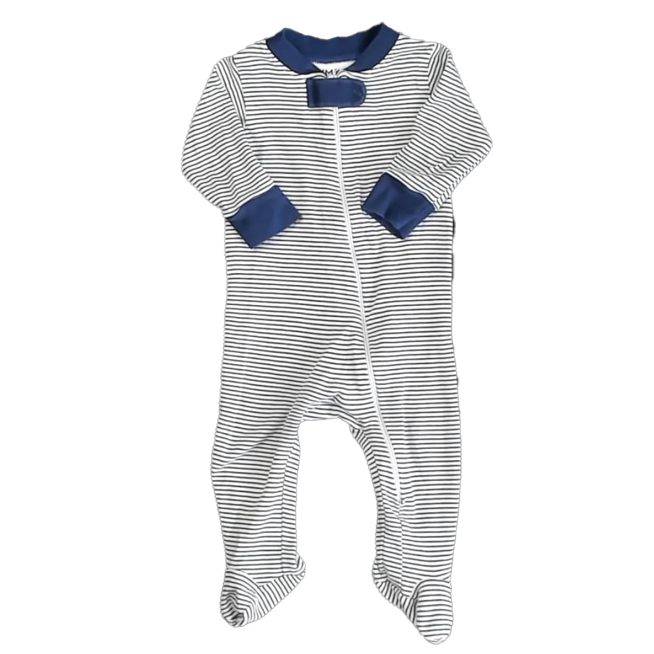 Sammy & Nat Boys Navy Stripe 1-piece footed Pajamas Size: 6 Months Navy Stripe