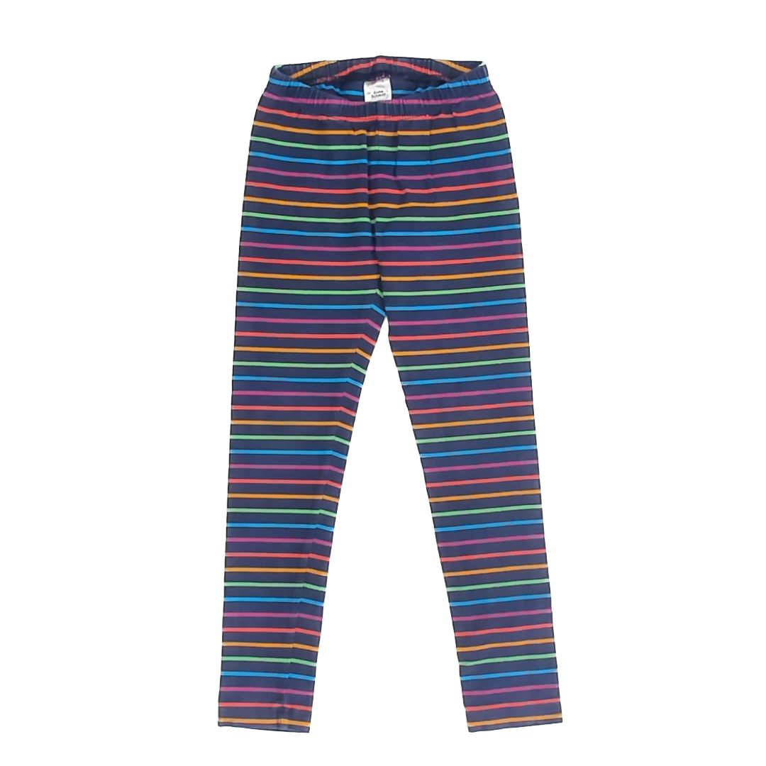 Hanna Andersson Girls Navy Striped Leggings Size: 8 Years Navy Striped