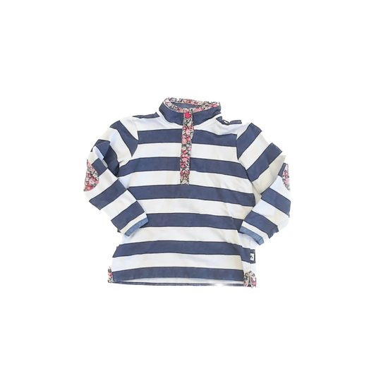 Joules Girls Navy Striped Sweatshirt Size: 4T Navy Striped