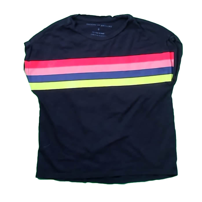 Rockets Of Awesome Girls Navy | Stripes T-Shirt Size: 6 Years Navy | Stripes