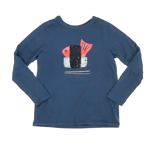 Tea Collection Girls Navy | Sushi Roll Long Sleeve Shirt Size: 12 Years Navy | Sushi Roll