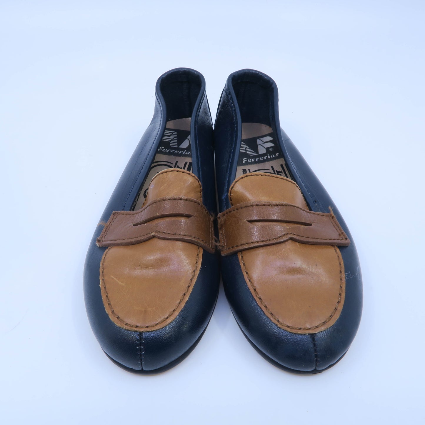 Ferrerias Girls Navy | Tan Shoes Size: *6 Toddler Navy | Tan