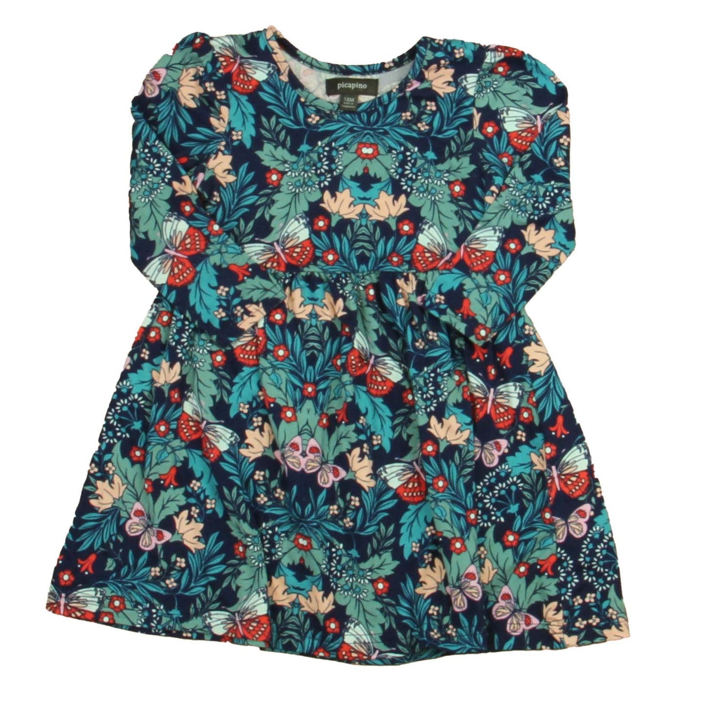 Picapino Boys Navy | Teal Butterflies Dress Size: 18 Months Navy | Teal Butterflies