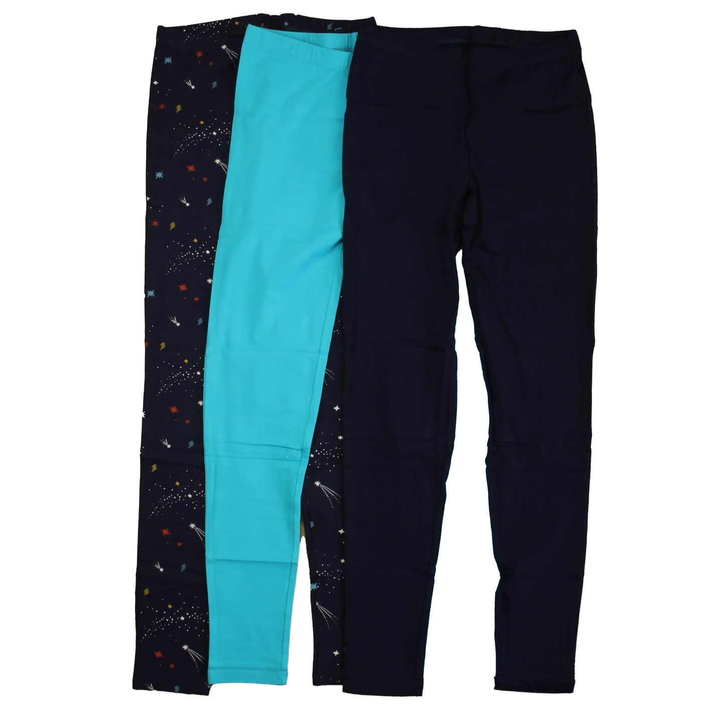 Mightly Girls Navy | Turquoise Leggings Size: 14 Years