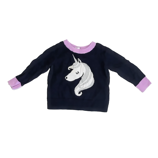 Gap Girls Navy Unicorn Sweater Size: 12-18 Months Navy Unicorn