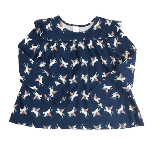 Hanna Andersson Girls Navy Unicorns Long Sleeve Shirt Size: 12 Years Navy Unicorns