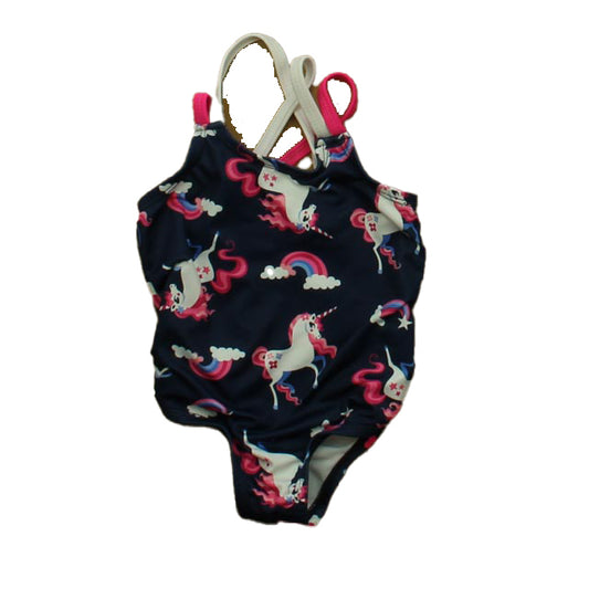 Wippette Kids Girls Navy Unicorns 1-piece Swimsuit Size: 12 Months Navy Unicorns