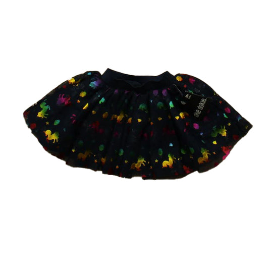 Okie Dokie Girls Navy Unicorns Skirt Size: 9 Months