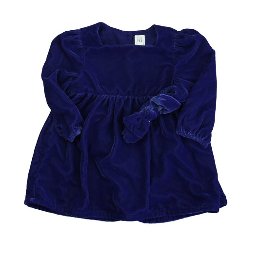 Gap Girls Navy Velour Dress Size: 18-24 Months Navy Velour