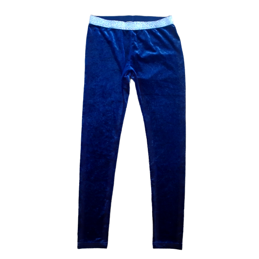 Rockets Of Awesome Girls Navy Velvet | Silver Waistband Pants Size: 10 Years Navy Velvet | Silver Waistband
