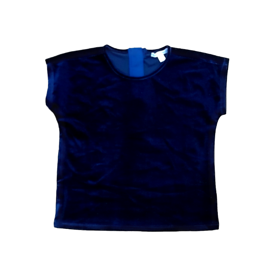Rockets Of Awesome Girls Navy Velvet Short Sleeve Shirt Size: 5T Navy Velvet