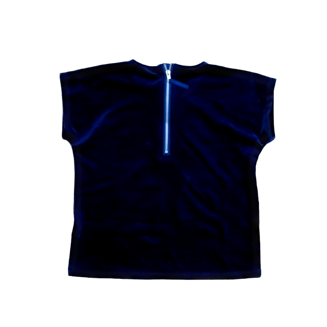 Rockets Of Awesome Girls Navy Velvet Short Sleeve Shirt Size: 5T Navy Velvet
