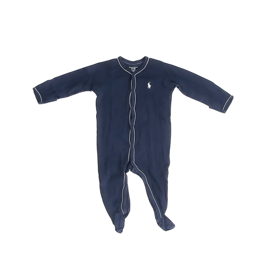 Ralph Lauren Boys Navy Waffle Long Sleeve Outfit Size: 6 Months Navy Waffle