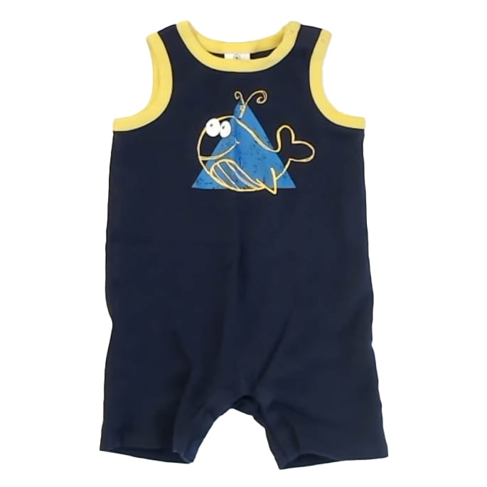 Hanna Andersson Boys Navy Whale Romper Size: 3T Navy Whale