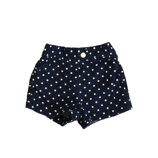 Janie and Jack Girls Navy | White Polka Dots Shorts Size: 12-18 Months Navy | White Polka Dots